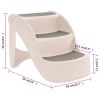 Folding 3-Step Dog Stairs Cream 19.7"x15"x15" Plastic